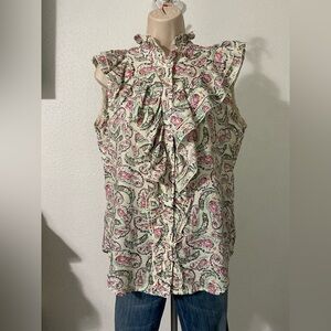 NWOT The Shirt By Rochelle Behrens Womens 100% Cotton Sleeveless Top, Size M